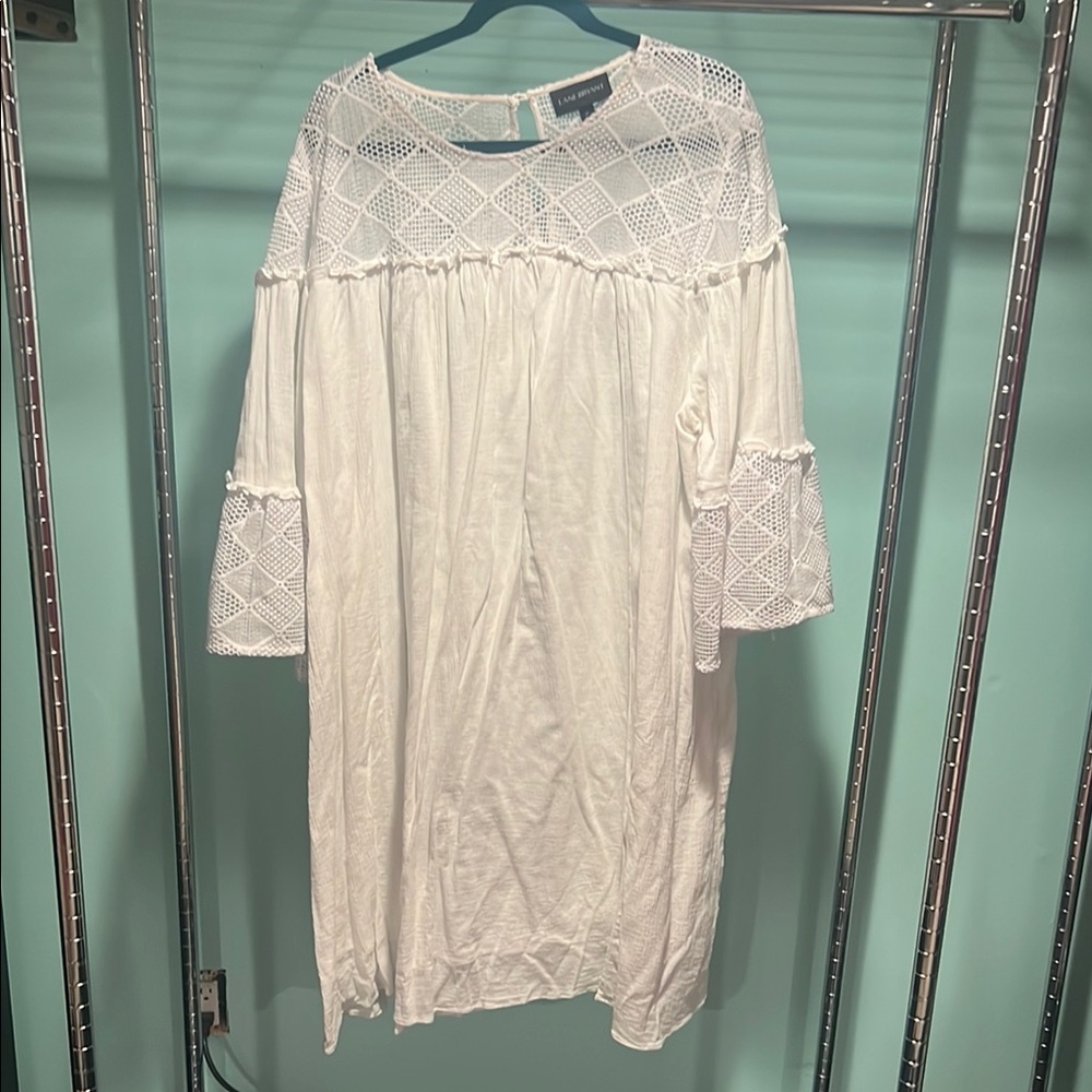 White Crochet Detail Dress